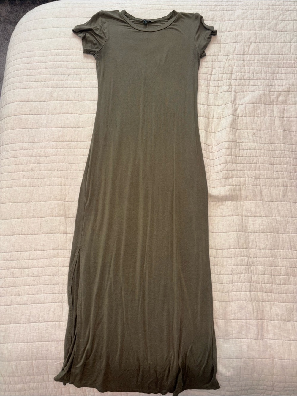 Express Olive Green Short Sleeve Maxi Dress